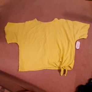 Chartreuse side tie oversized top